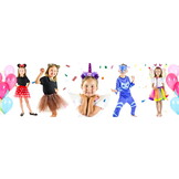 Zeemeermin jurk - maat 120 - met rode pruik en accessoires