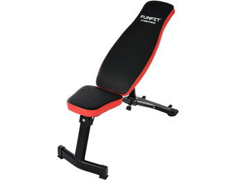 Halterbank - opvouwbaar - verstelbaar - tot 110 kg - zwart, rood