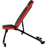 Halterbank - opvouwbaar - verstelbaar - tot 110 kg - zwart, rood
