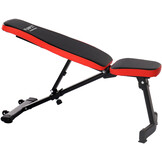 Halterbank - opvouwbaar - verstelbaar - tot 110 kg - zwart, rood