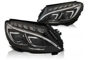 Koplampen geschikt voor MERCEDES W205 14-18 DRL - zwart