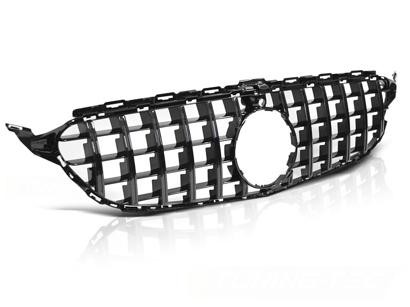 Grille geschikt voor MERCEDES W205 14-18 - GTR look - glanzend zwart
