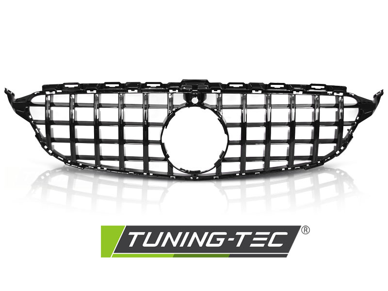 Grille geschikt voor MERCEDES W205 14-18 - GTR look - glanzend zwart