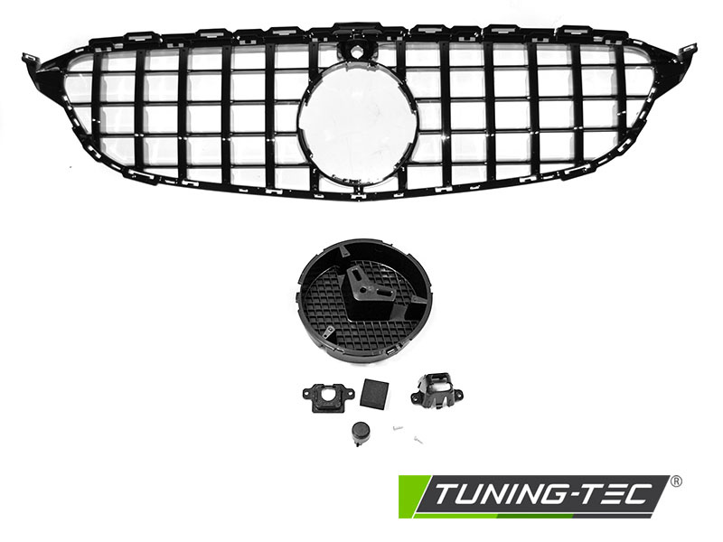 Grille geschikt voor MERCEDES W205 14-18 - GTR look - glanzend zwart
