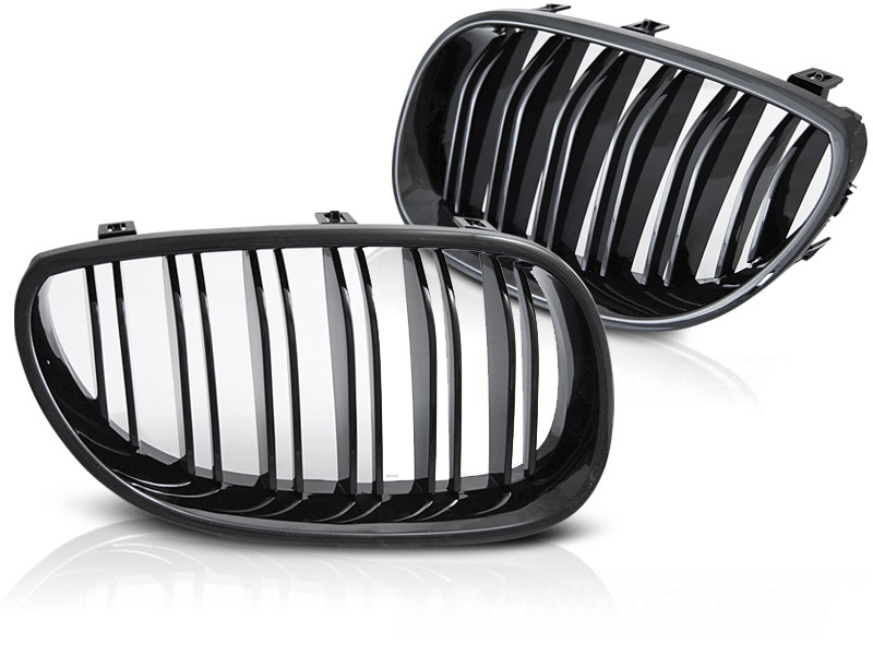Grille geschikt voor BMW E60 / E61 03-10 - sport stijl - glanzend zwart