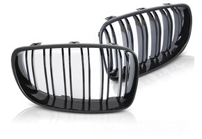 Grille geschikt voor BMW E87/81/82/88 07-11 - sport stijl - glanzend zwart