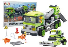 Bouwset - betonmixer - 41x31x7cm - 369 delig - groen