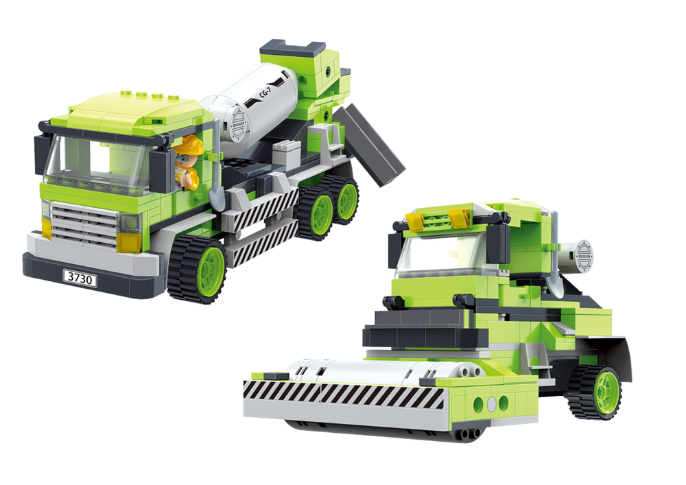 Bouwset - betonmixer - 41x31x7cm - 369 delig - groen