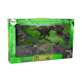 Dinosaurus speelgoed - 26x9x15cm - 6 delig - kunststof - groen bruin