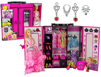 Modepop - met kind en kledingkast incl. kleding en accessoires