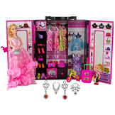 Modepop - met kind en kledingkast incl. kleding en accessoires