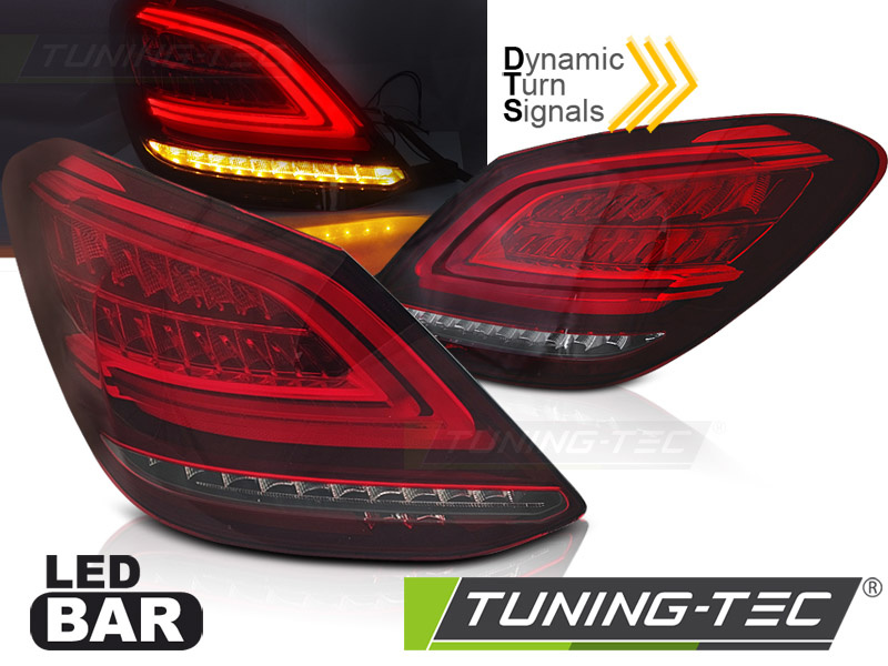 Achterlichten geschikt voor MERCEDES C-klasse W205 sedan 2014-2018 - LED - rood wit