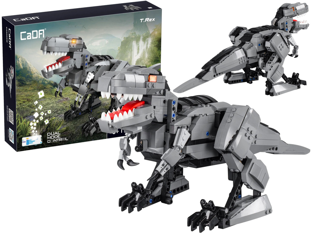 Bouwset - CaDA - Tyrannosaurus Rex - 701 bouwstenen - grijs