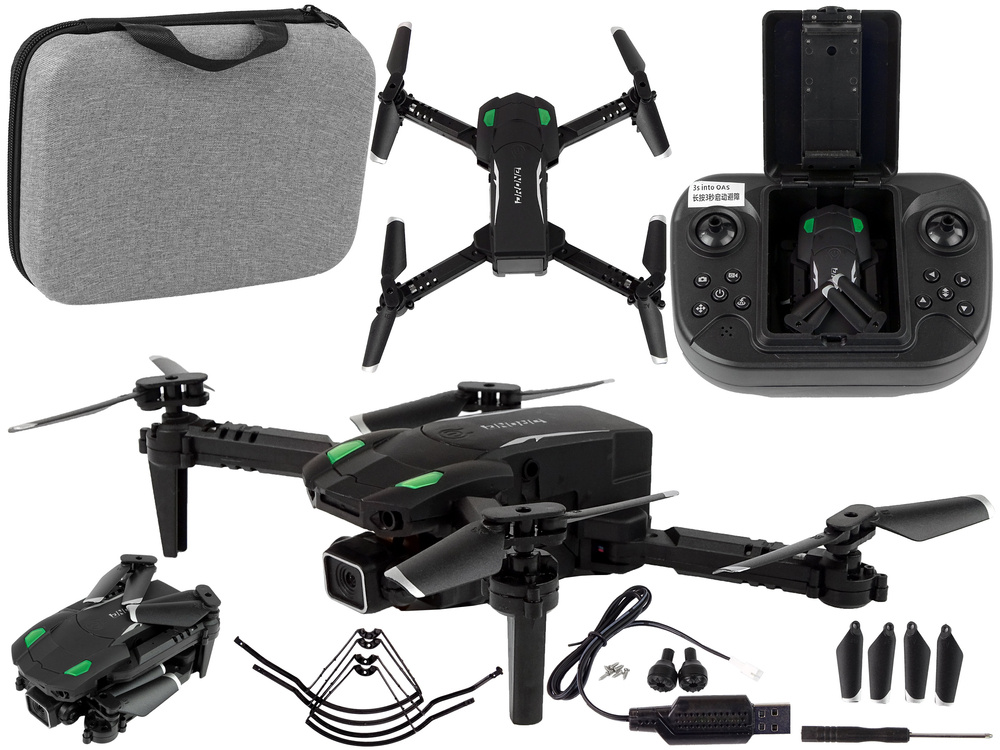 Drone - met camera - 13x13x4cm - 2,4 GHz - zwart