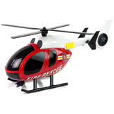 Brandweerauto speelgoed - 62x10x17cm - met helikopter en auto