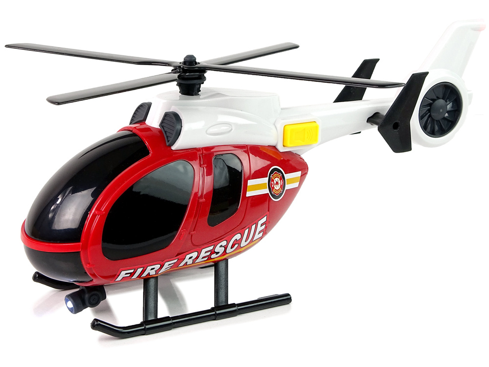 Brandweerauto speelgoed - 62x10x17cm - met helikopter en auto