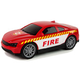 Brandweerauto speelgoed - 62x10x17cm - met helikopter en auto