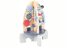 Activiteiten raket - motoriek speelgoed - 22x22x30cm - hout