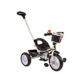 Driewieler met duwstang - 95x48x90cm - met fietsmandje - zwart