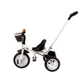 Driewieler met duwstang - 95x48x90cm - met fietsmandje - zwart