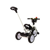 Driewieler met duwstang - 95x48x90cm - met fietsmandje - zwart