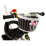 Driewieler met duwstang - 95x48x90cm - met fietsmandje - zwart