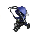 Driewieler met duwstang en zonnekap - 90x60x99cm - marineblauw