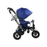 Driewieler met duwstang en zonnekap - 90x60x99cm - marineblauw