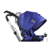 Driewieler met duwstang en zonnekap - 90x60x99cm - marineblauw
