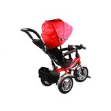 Driewieler met duwstang - en zonnekap - 65x50x105 cm - rood