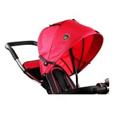 Driewieler met duwstang - en zonnekap - 65x50x105 cm - rood