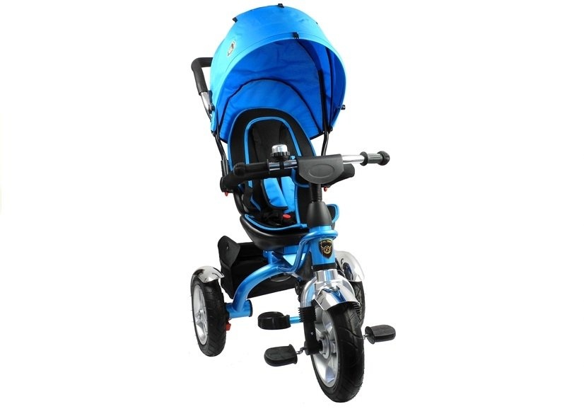 Driewieler met duwstang - en zonnekap - 65x50x105 cm - blauw