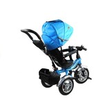 Driewieler met duwstang - en zonnekap - 65x50x105 cm - blauw