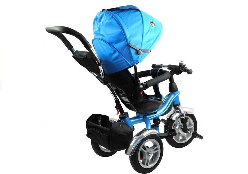 Driewieler met duwstang - en zonnekap - 65x50x105 cm - blauw
