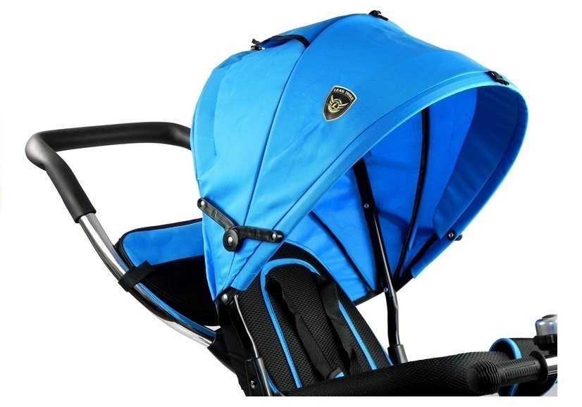 Driewieler met duwstang - en zonnekap - 65x50x105 cm - blauw