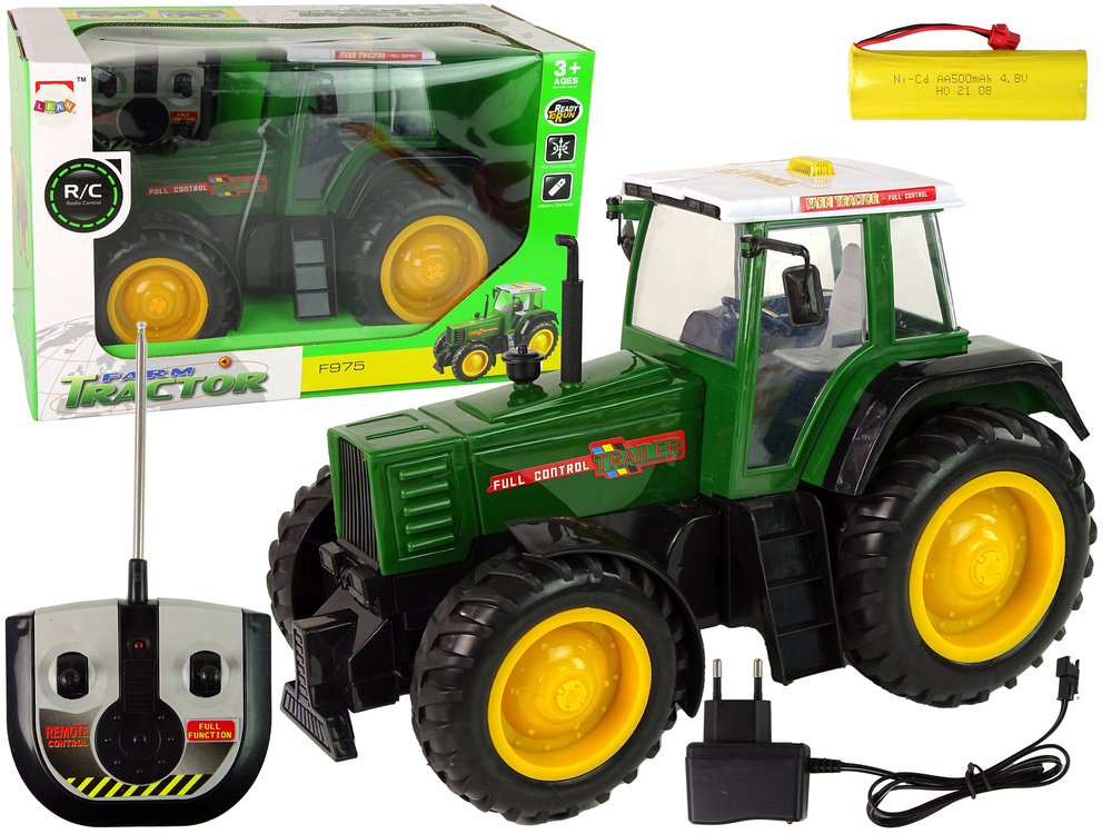 Bestuurbare trekker - RC - 38x22,5x19cm - groen zwart