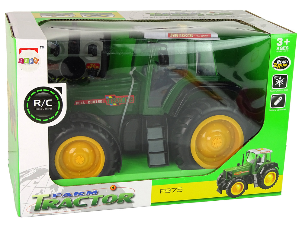 Bestuurbare trekker - RC - 38x22,5x19cm - groen zwart