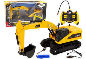 Bestuurbare graafmachine - RC - 30x11x15cm - geel