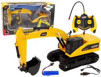 Bestuurbare graafmachine - RC - 30x11x15cm - geel