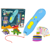 3D Pen - met vulling en sjablonen - 14x3x4cm - blauw