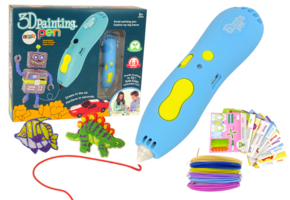 3D Pen - met vulling en sjablonen - 14x3x4cm - blauw