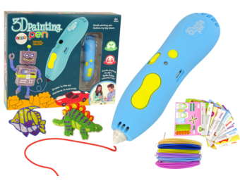 3D Pen - met vulling en sjablonen - 14x3x4cm - blauw