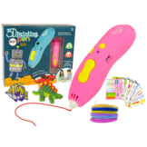 3D Pen - met vulling en sjablonen - 14x3x4cm - roze