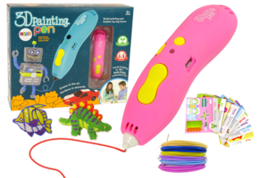 3D Pen - met vulling en sjablonen - 14x3x4cm - roze