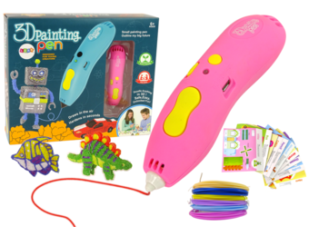 3D Pen - met vulling en sjablonen - 14x3x4cm - roze