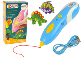 3D Pen - met vulling - 14x4x4cm - blauw