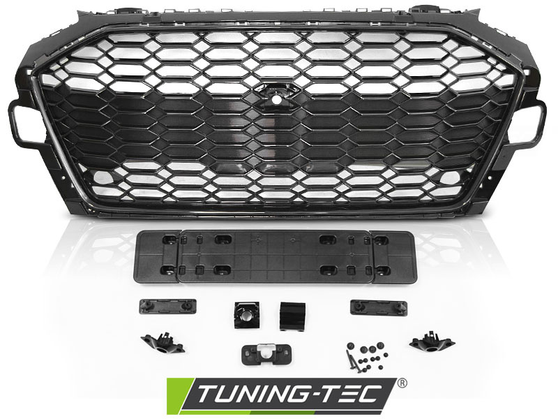 Grille geschikt voor AUDI A4 B9 20- Sedan / Avant - PDC - sportstijl - glanzend zwart