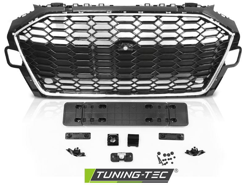 Grille voor AUDI A4 B9 20- LPDC - sport stijl - chroom zwart