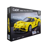 CaDA bouwset - R/C raceauto - 20x5,5cm - 289 bouwstenen - geel