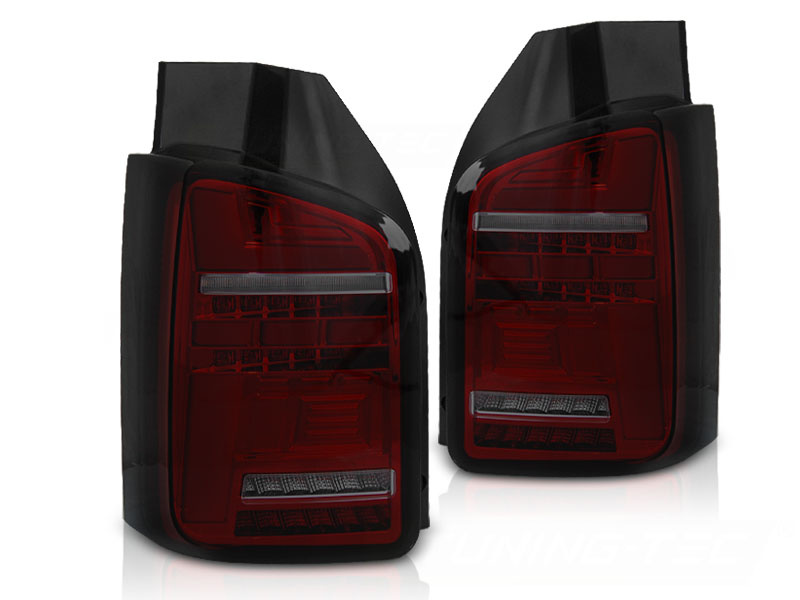 Achterlichten voor VW T5 2010-2015 - LED - rood smoke